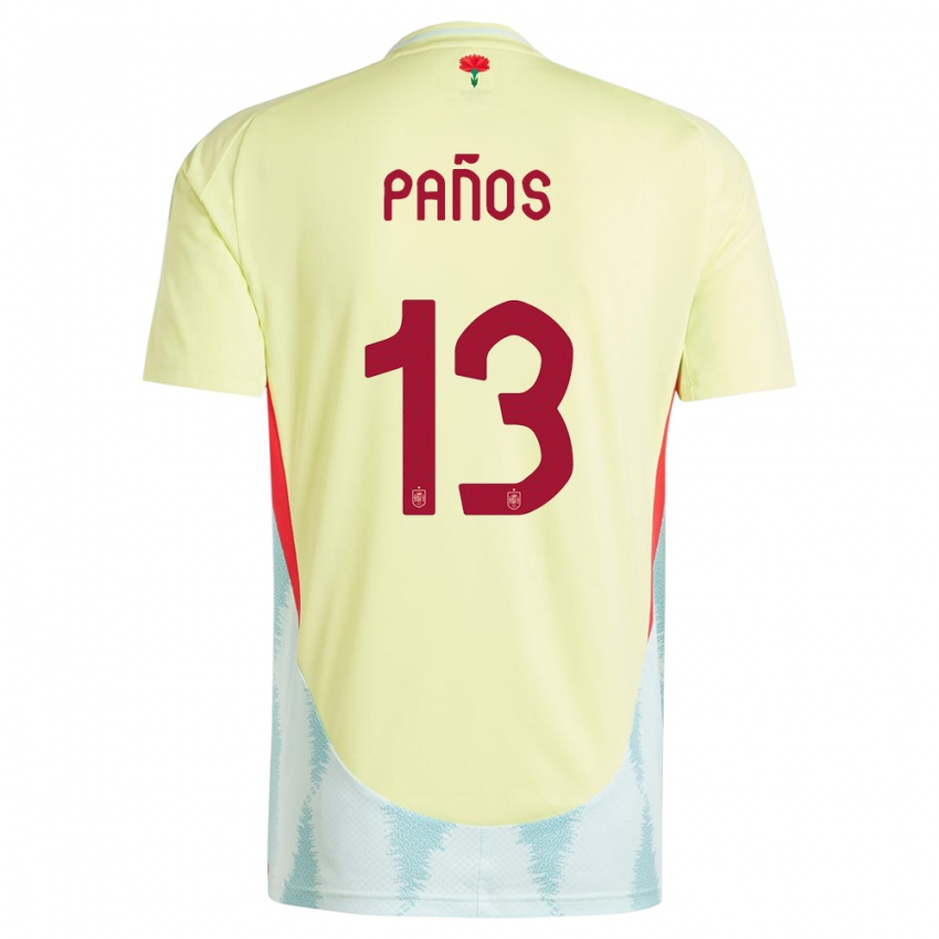 Mænd Spanien Sandra Panos #13 Gul Udebane Spillertrøjer 24-26 Trøje T-Shirt