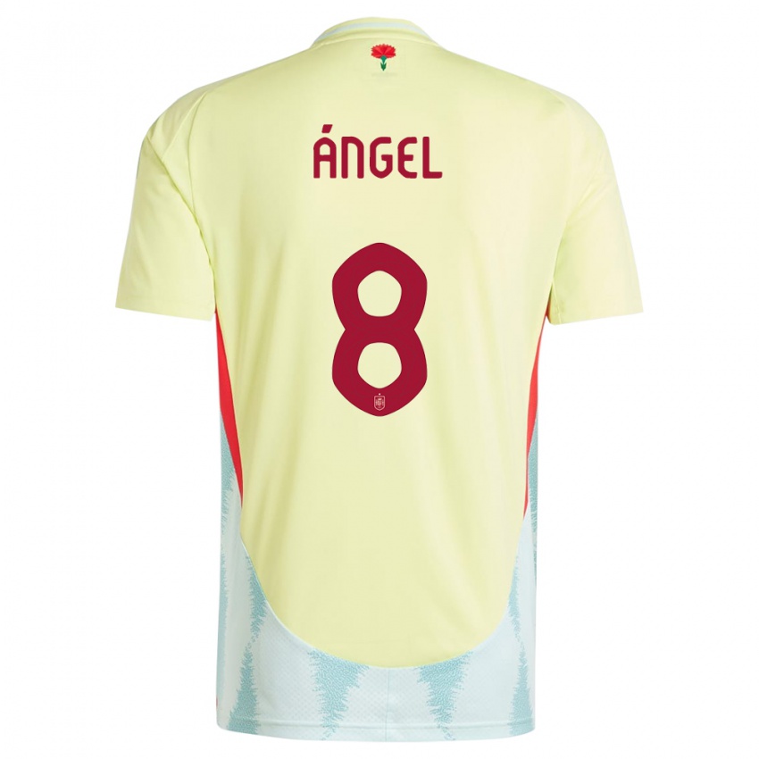Mænd Spanien Manuel Angel #8 Gul Udebane Spillertrøjer 24-26 Trøje T-Shirt