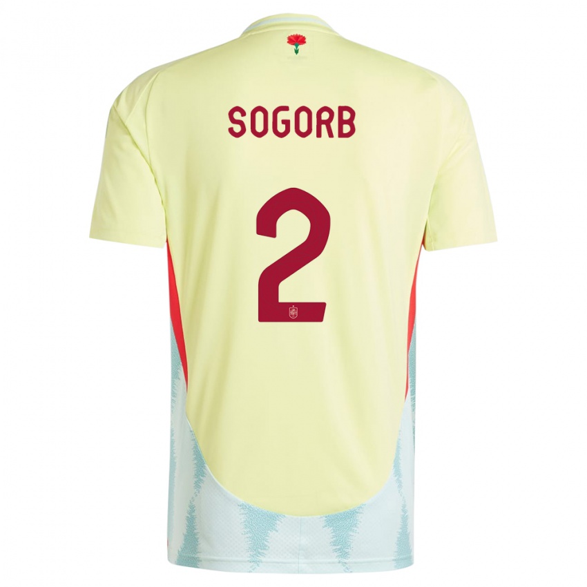 Mænd Spanien Carles Sogorb #2 Gul Udebane Spillertrøjer 24-26 Trøje T-Shirt