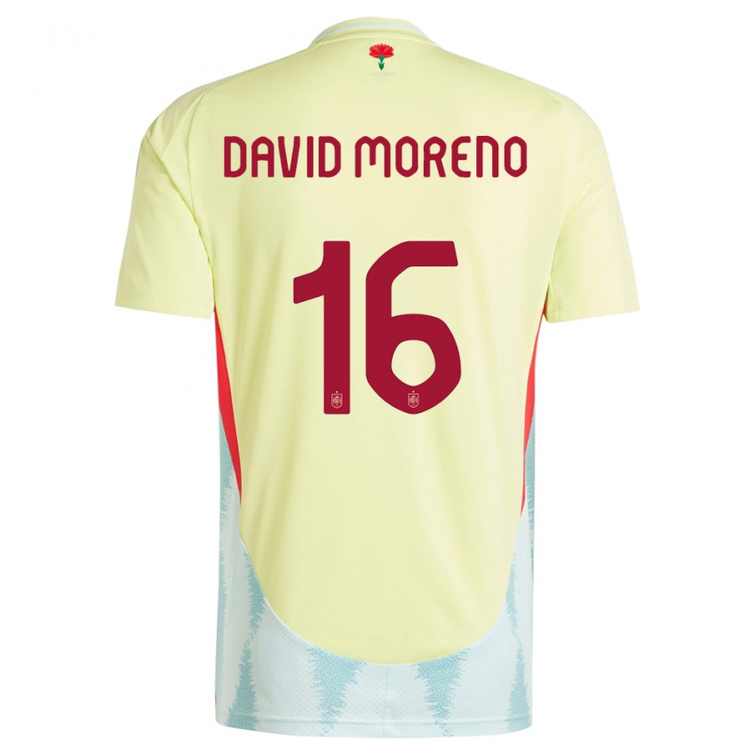 Mænd Spanien Antonio David Moreno #16 Gul Udebane Spillertrøjer 24-26 Trøje T-Shirt