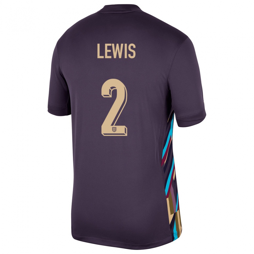 Mænd England Rico Lewis #2 Mørk Rosin Udebane Spillertrøjer 24-26 Trøje T-Shirt