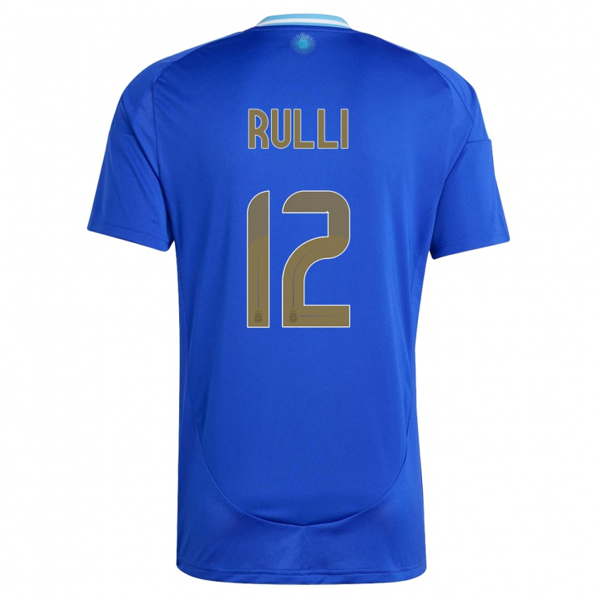 Mænd Argentina Geronimo Rulli #12 Blå Udebane Spillertrøjer 24-26 Trøje T-Shirt