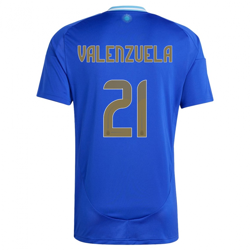 Mænd Argentina Fernando Valenzuela #21 Blå Udebane Spillertrøjer 24-26 Trøje T-Shirt