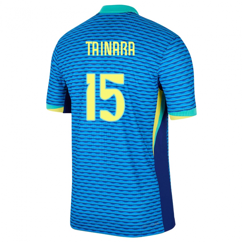 Mænd Brasilien Tainara #15 Blå Udebane Spillertrøjer 24-26 Trøje T-Shirt