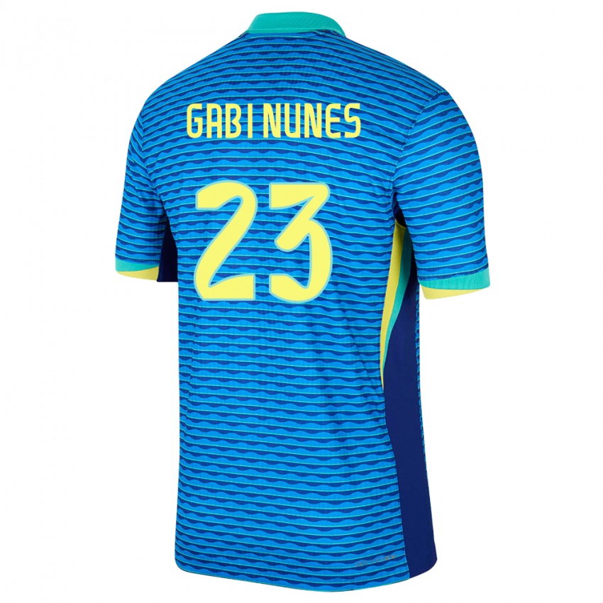 Mænd Brasilien Gabi Nunes #23 Blå Udebane Spillertrøjer 24-26 Trøje T-Shirt