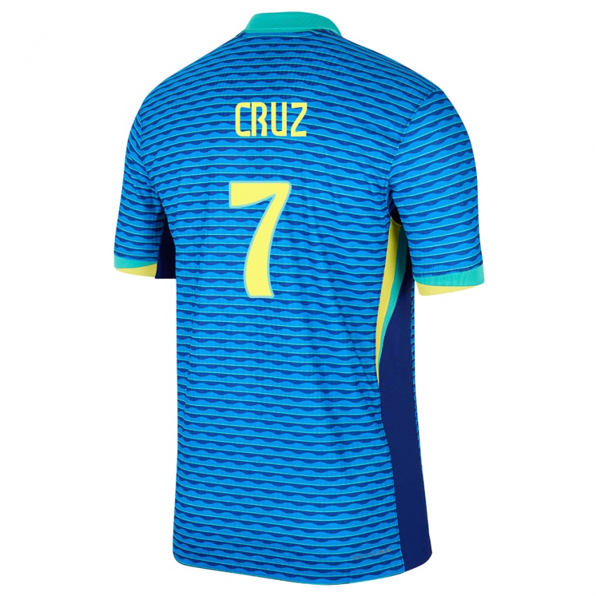 Mænd Brasilien Joao Cruz #7 Blå Udebane Spillertrøjer 24-26 Trøje T-Shirt