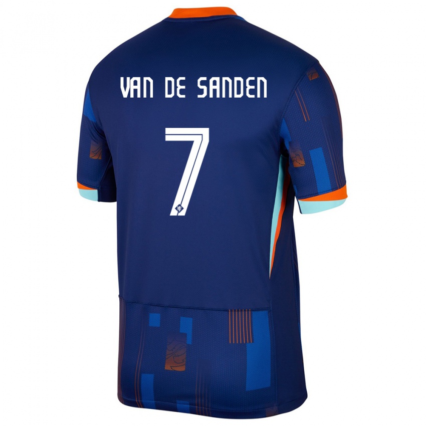 Mænd Holland Shanice Van De Sanden #7 Blå Udebane Spillertrøjer 24-26 Trøje T-Shirt