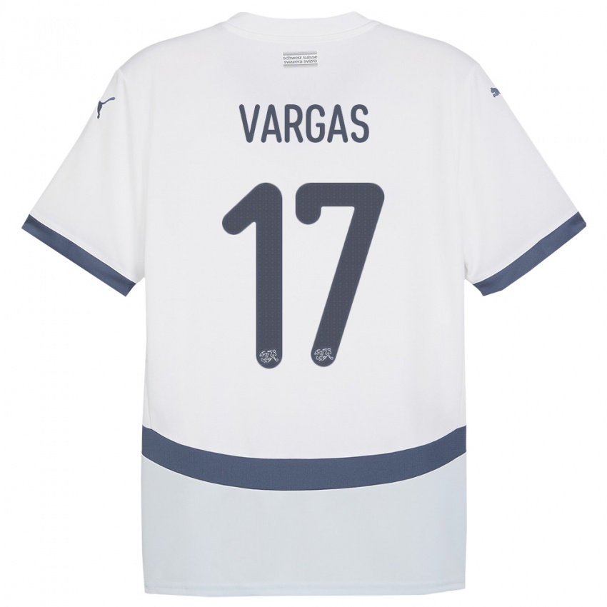 Mænd Schweiz Ruben Vargas #17 Hvid Udebane Spillertrøjer 24-26 Trøje T-Shirt