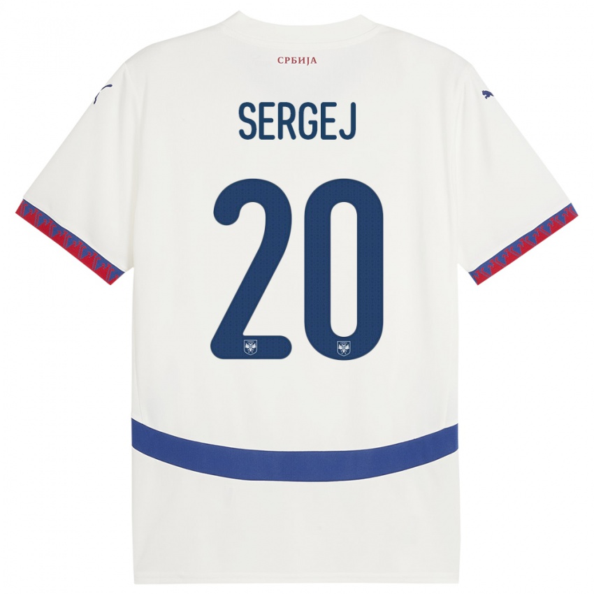 Mænd Serbien Sergej Milinkovic-Savic #20 Hvid Udebane Spillertrøjer 24-26 Trøje T-Shirt