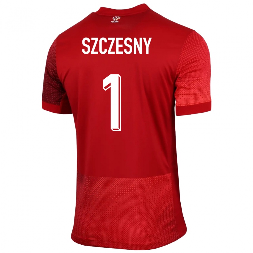 Mænd Polen Wojciech Szczesny #1 Rød Udebane Spillertrøjer 24-26 Trøje T-Shirt