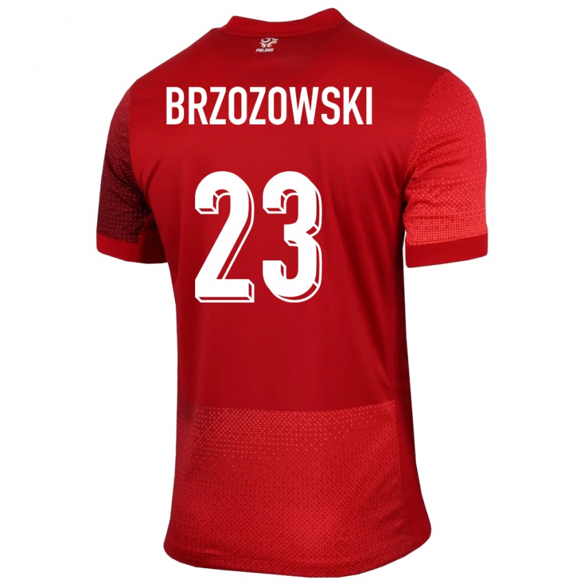 Mænd Polen Milosz Brzozowski #23 Rød Udebane Spillertrøjer 24-26 Trøje T-Shirt