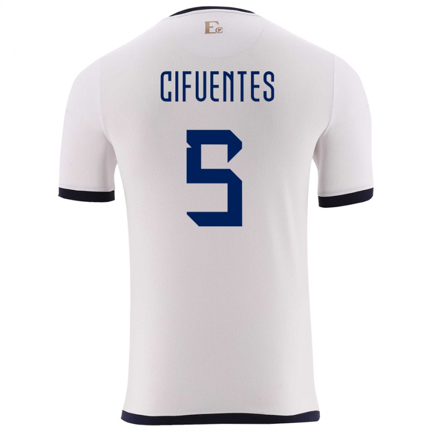 Mænd Ecuador Jose Cifuentes #5 Hvid Udebane Spillertrøjer 24-26 Trøje T-Shirt