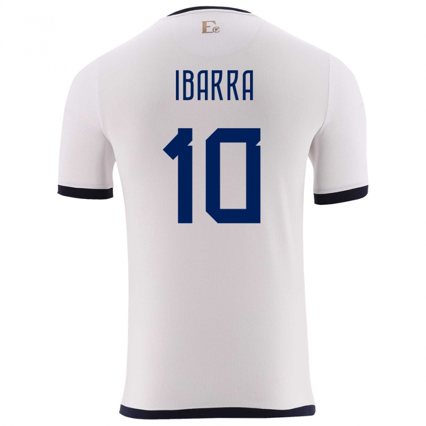 Mænd Ecuador Romario Ibarra #10 Hvid Udebane Spillertrøjer 24-26 Trøje T-Shirt