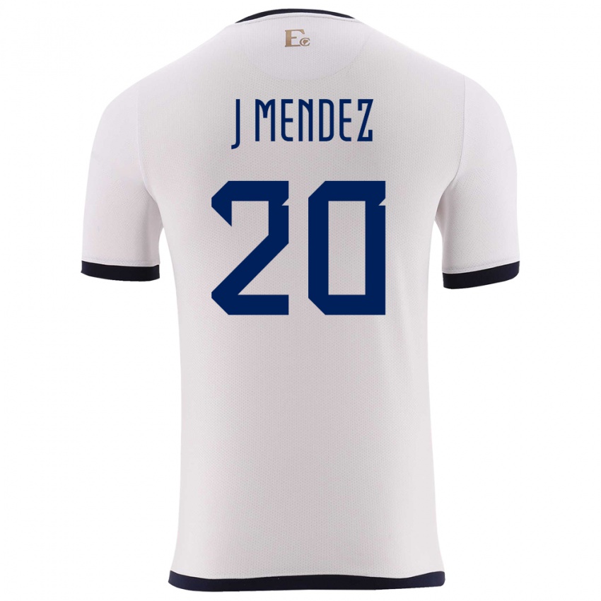 Mænd Ecuador Jhegson Mendez #20 Hvid Udebane Spillertrøjer 24-26 Trøje T-Shirt