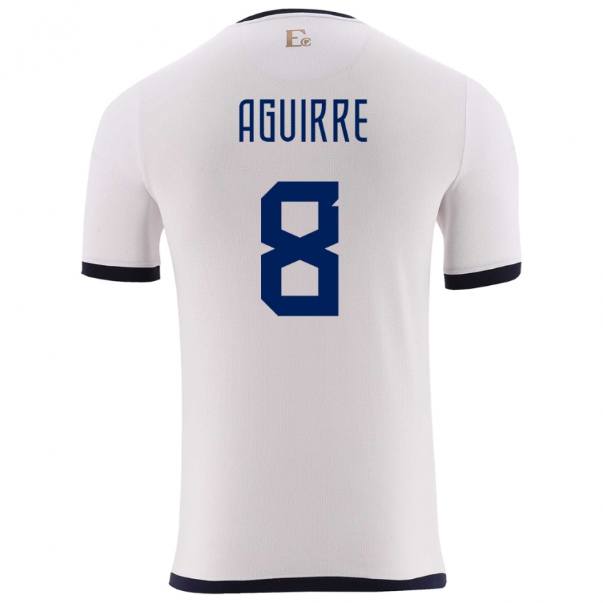 Mænd Ecuador Marthina Aguirre #8 Hvid Udebane Spillertrøjer 24-26 Trøje T-Shirt