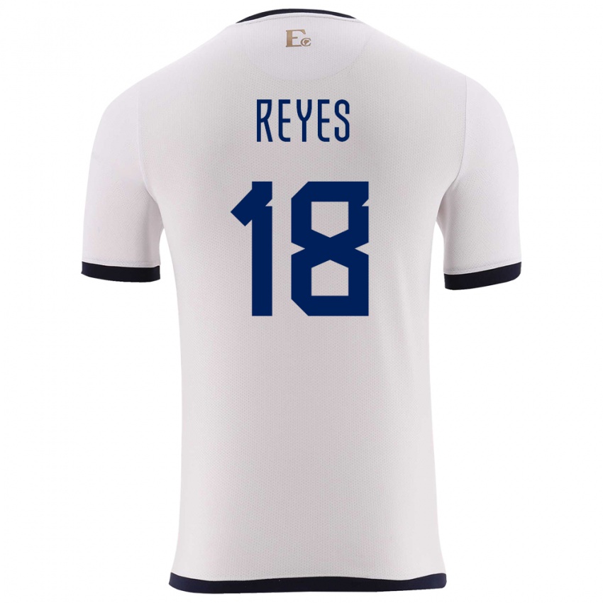 Mænd Ecuador Ashley Reyes #18 Hvid Udebane Spillertrøjer 24-26 Trøje T-Shirt