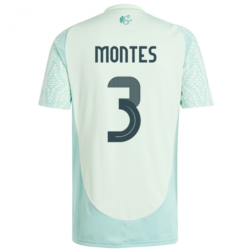 Mænd Mexico Cesar Montes #3 Linen Grøn Udebane Spillertrøjer 24-26 Trøje T-Shirt