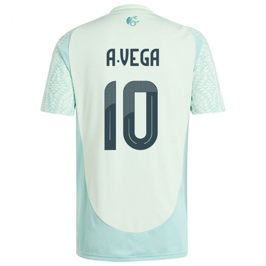 Mænd Mexico Alexis Vega #10 Linen Grøn Udebane Spillertrøjer 24-26 Trøje T-Shirt