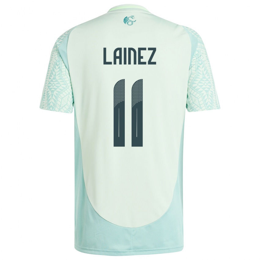 Mænd Mexico Diego Lainez #11 Linen Grøn Udebane Spillertrøjer 24-26 Trøje T-Shirt