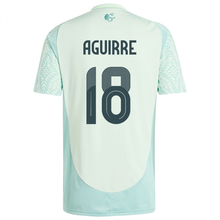 Mænd Mexico Eduardo Aguirre #18 Linen Grøn Udebane Spillertrøjer 24-26 Trøje T-Shirt