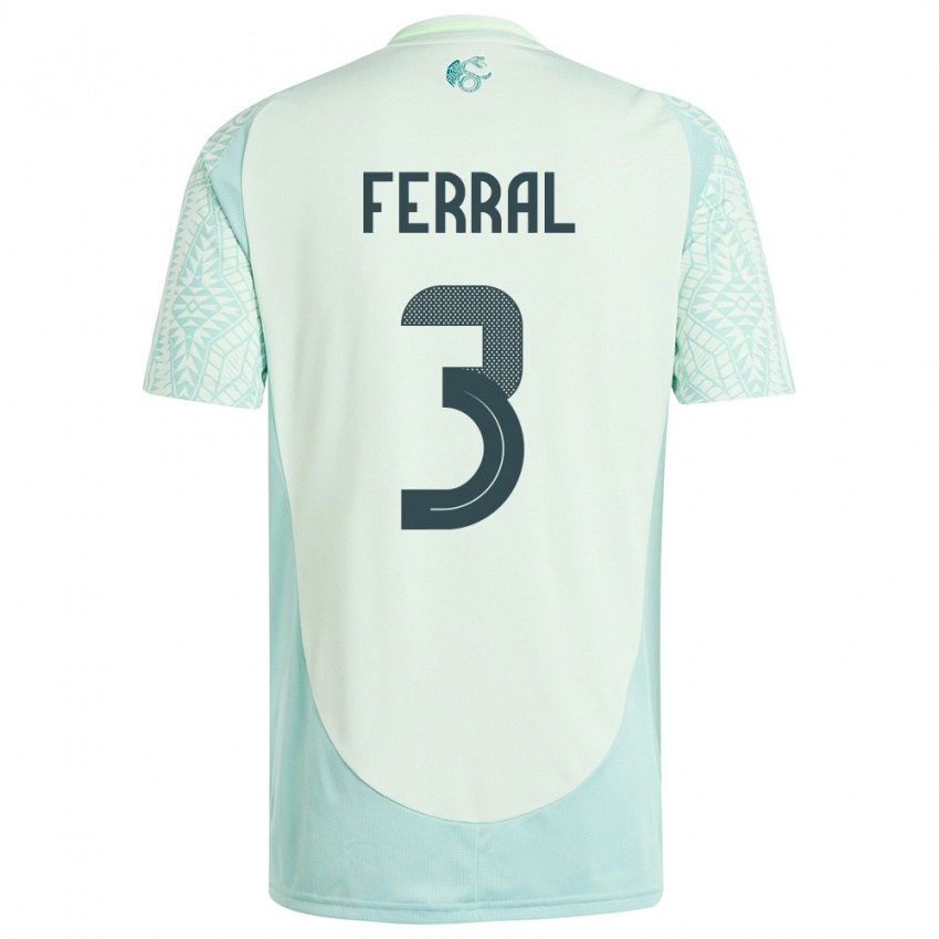 Mænd Mexico Cristina Ferral #3 Linen Grøn Udebane Spillertrøjer 24-26 Trøje T-Shirt