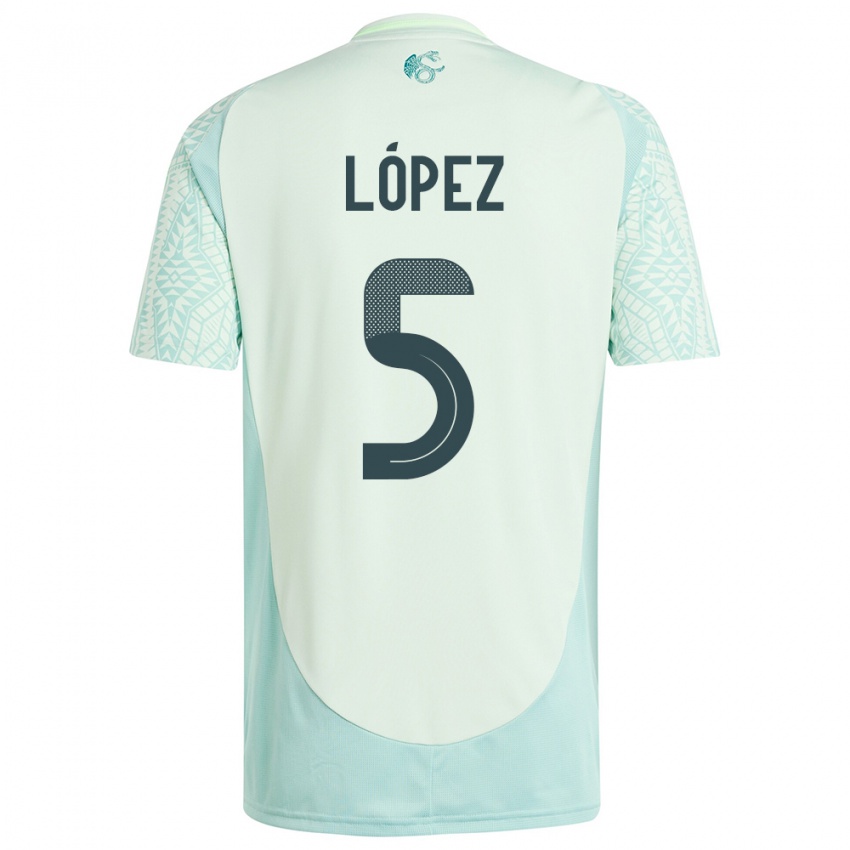 Mænd Mexico Jimena Lopez #5 Linen Grøn Udebane Spillertrøjer 24-26 Trøje T-Shirt