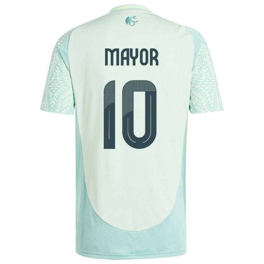 Mænd Mexico Stephany Mayor #10 Linen Grøn Udebane Spillertrøjer 24-26 Trøje T-Shirt