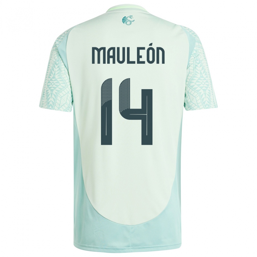 Mænd Mexico Natalia Mauleon #14 Linen Grøn Udebane Spillertrøjer 24-26 Trøje T-Shirt