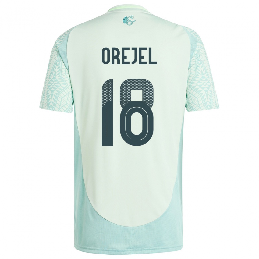 Mænd Mexico Jocelyn Orejel #18 Linen Grøn Udebane Spillertrøjer 24-26 Trøje T-Shirt