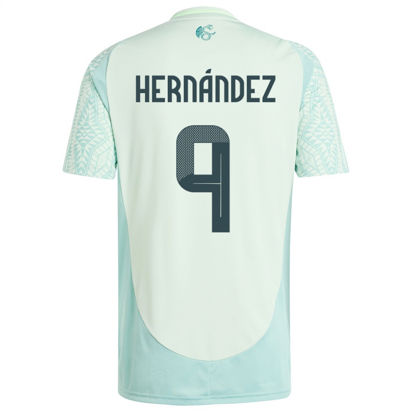 Mænd Mexico Jesus Hernandez #9 Linen Grøn Udebane Spillertrøjer 24-26 Trøje T-Shirt