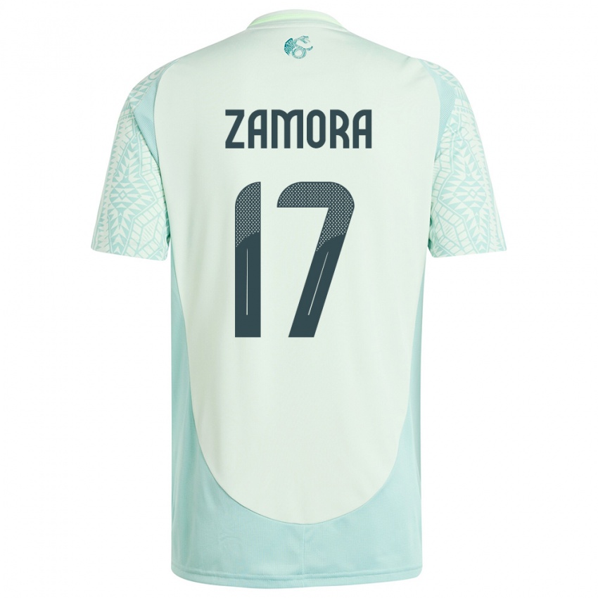 Mænd Mexico Saul Zamora #17 Linen Grøn Udebane Spillertrøjer 24-26 Trøje T-Shirt