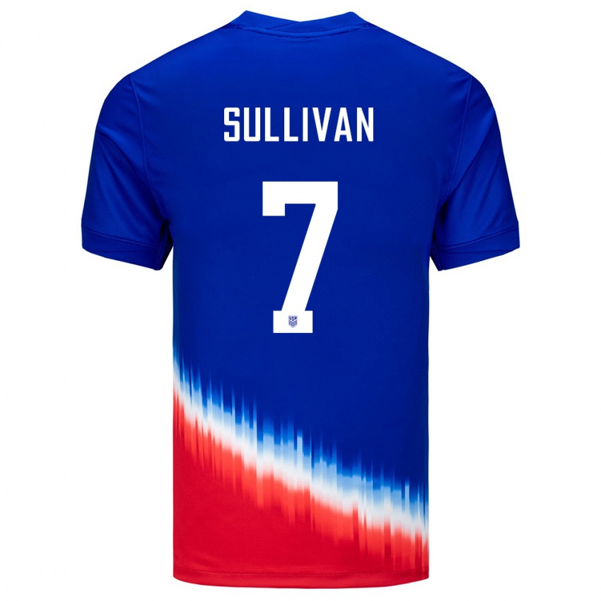 Mænd Usa Quinn Sullivan #7 Blå Udebane Spillertrøjer 24-26 Trøje T-Shirt