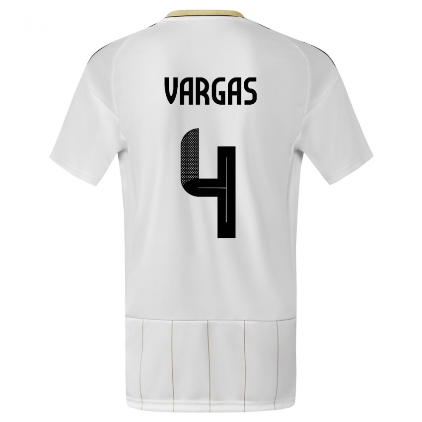 Mænd Costa Rica Juan Pablo Vargas #4 Hvid Udebane Spillertrøjer 24-26 Trøje T-Shirt
