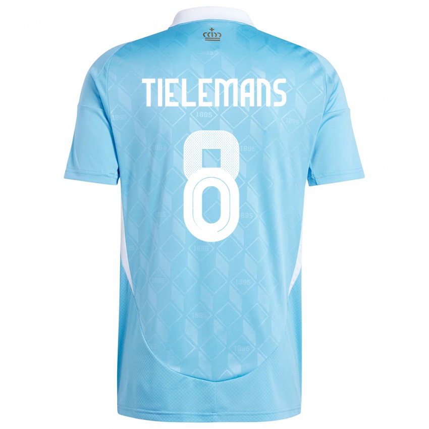 Mænd Belgien Youri Tielemans #8 Blå Udebane Spillertrøjer 24-26 Trøje T-Shirt