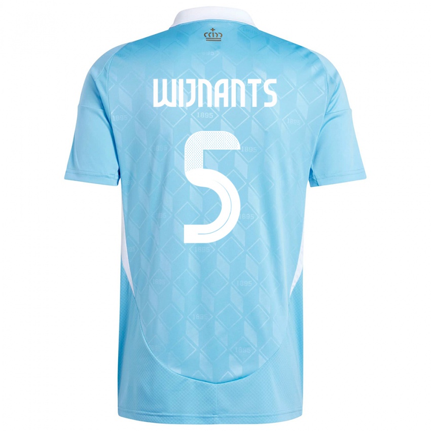 Mænd Belgien Sarah Wijnants #5 Blå Udebane Spillertrøjer 24-26 Trøje T-Shirt