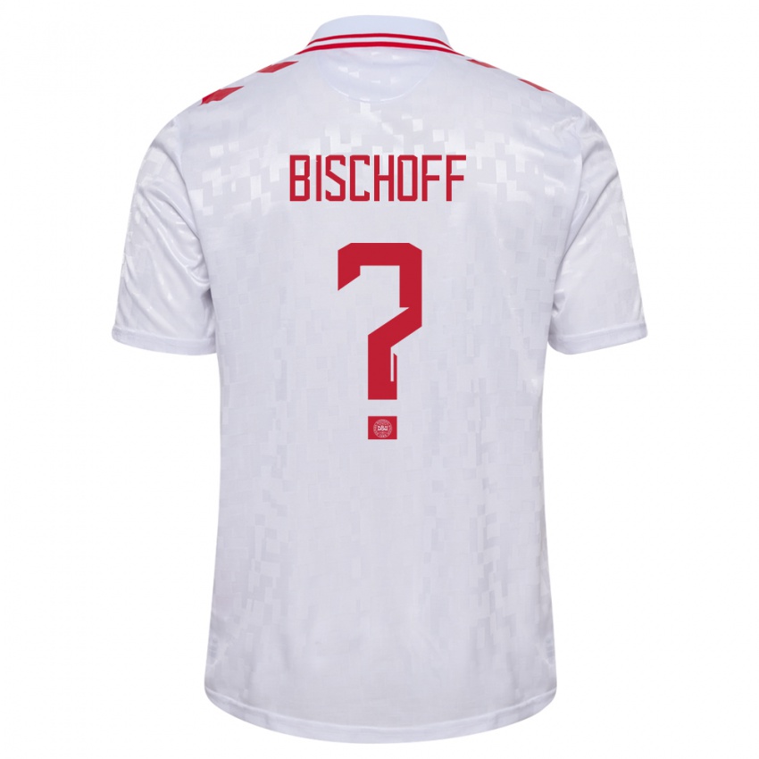 Mænd Danmark Clement Bischoff #0 Hvid Udebane Spillertrøjer 24-26 Trøje T-Shirt