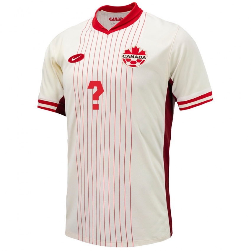 Mænd Canada Dit Navn #0 Hvid Udebane Spillertrøjer 24-26 Trøje T-Shirt