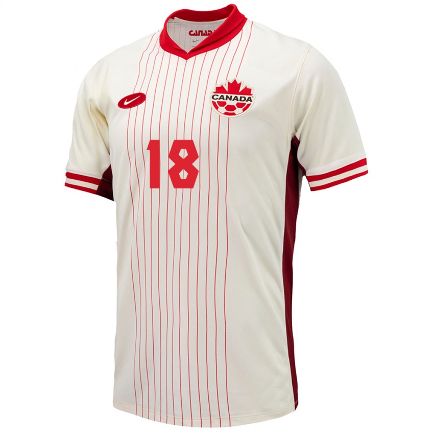 Mænd Canada Dino Bontis #18 Hvid Udebane Spillertrøjer 24-26 Trøje T-Shirt