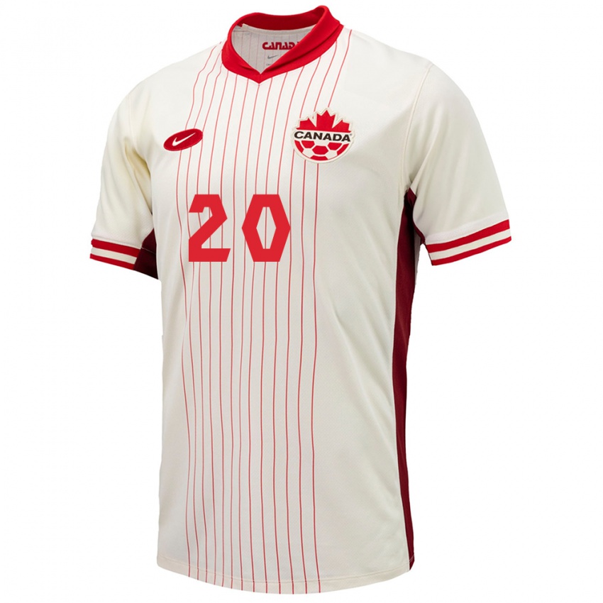 Mænd Canada Cloe Lacasse #20 Hvid Udebane Spillertrøjer 24-26 Trøje T-Shirt