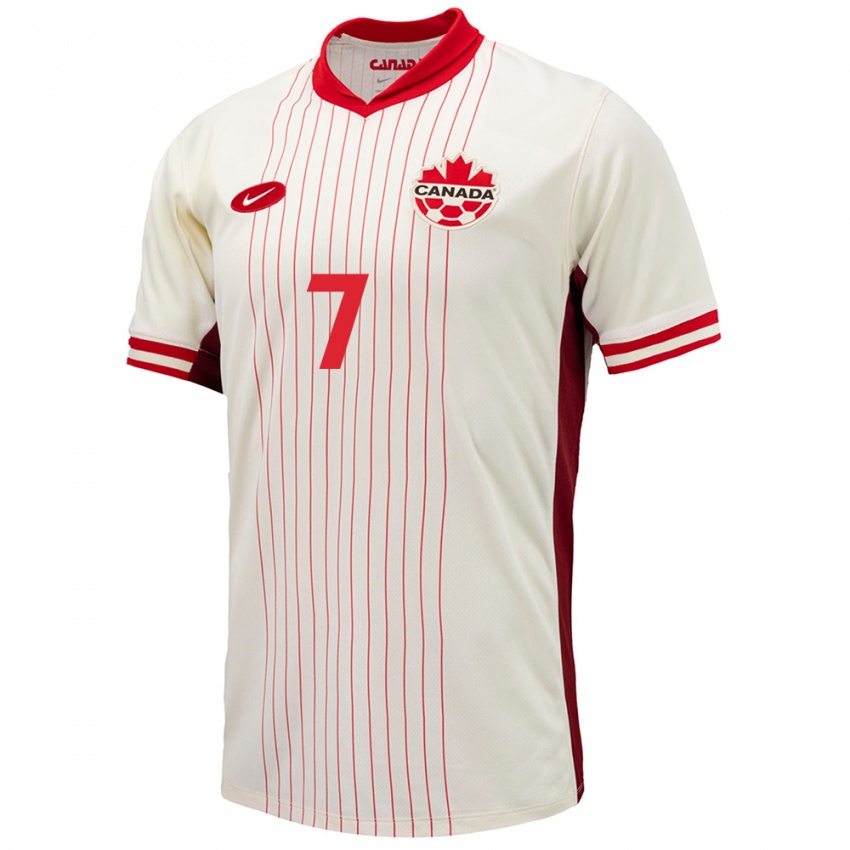 Mænd Canada Julia Grosso #7 Hvid Udebane Spillertrøjer 24-26 Trøje T-Shirt