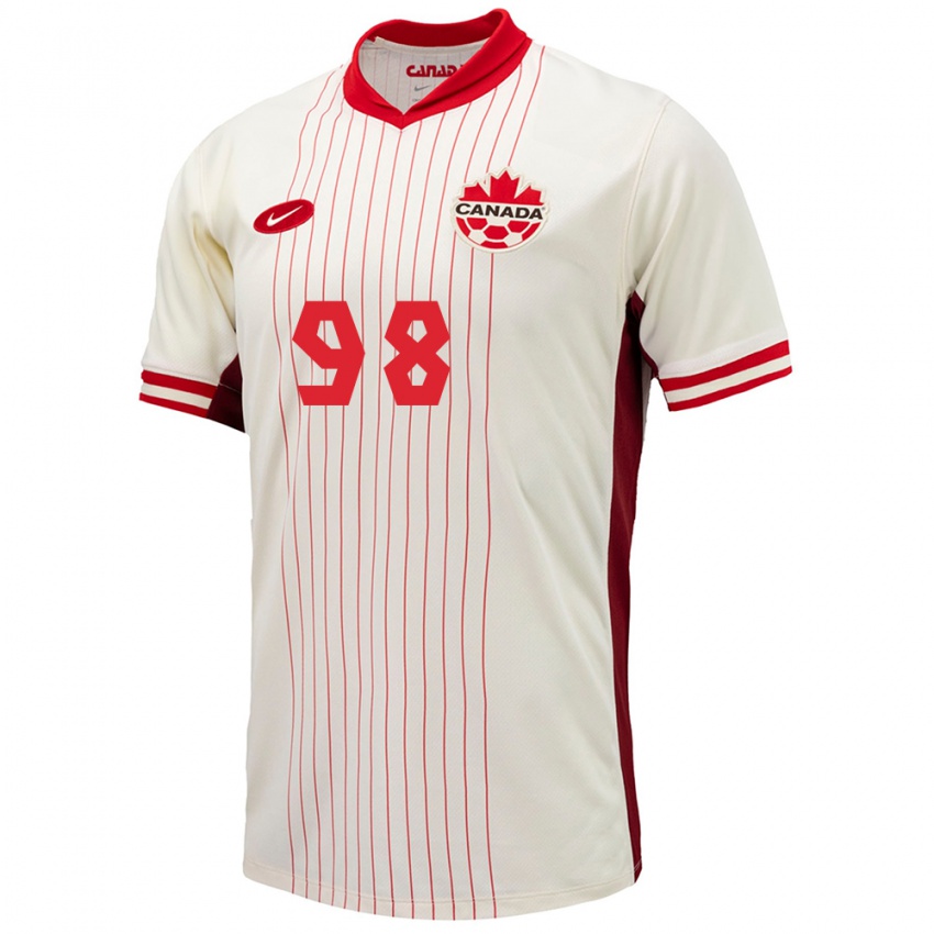 Mænd Canada Olivia Smith #98 Hvid Udebane Spillertrøjer 24-26 Trøje T-Shirt