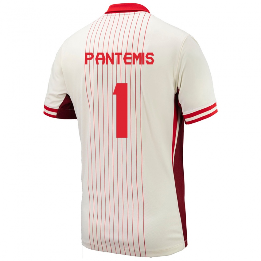 Mænd Canada James Pantemis #1 Hvid Udebane Spillertrøjer 24-26 Trøje T-Shirt