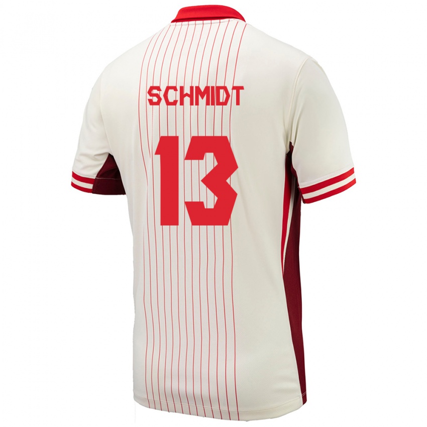 Mænd Canada Sophie Schmidt #13 Hvid Udebane Spillertrøjer 24-26 Trøje T-Shirt