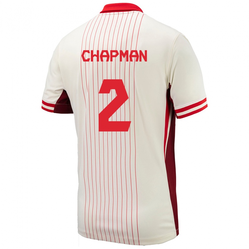 Mænd Canada Allysha Chapman #2 Hvid Udebane Spillertrøjer 24-26 Trøje T-Shirt