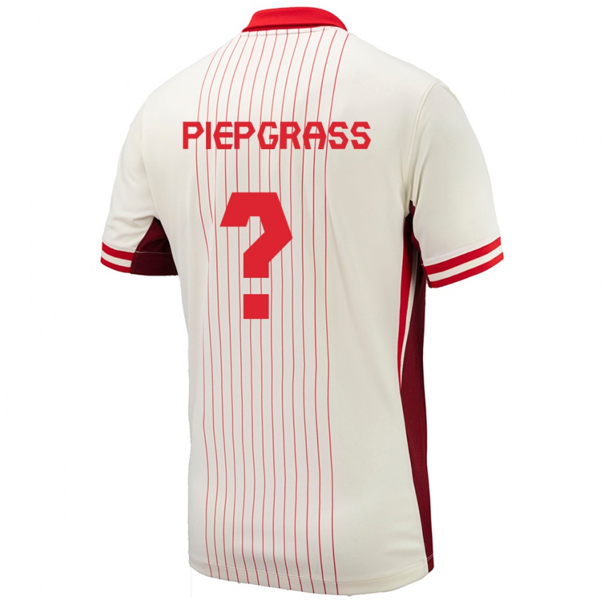 Mænd Canada Max Piepgrass #0 Hvid Udebane Spillertrøjer 24-26 Trøje T-Shirt