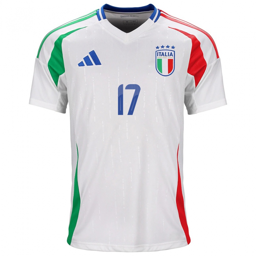 Mænd Italien Gianluca Mancini #17 Hvid Udebane Spillertrøjer 24-26 Trøje T-Shirt