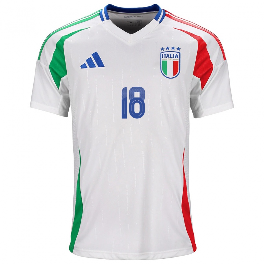 Mænd Italien Kevin Zeroli #18 Hvid Udebane Spillertrøjer 24-26 Trøje T-Shirt