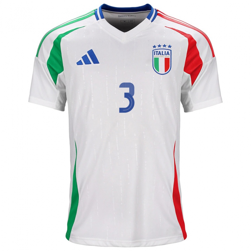 Mænd Italien Davide Bartesaghi #3 Hvid Udebane Spillertrøjer 24-26 Trøje T-Shirt