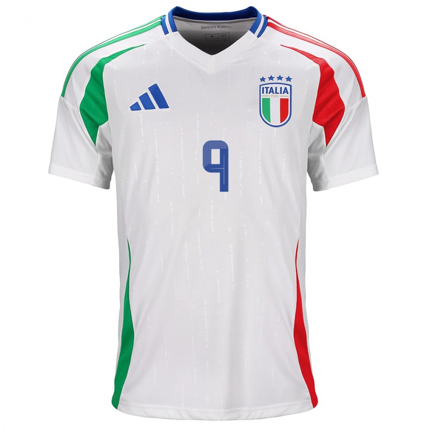 Mænd Italien Nicholas Bonfanti #9 Hvid Udebane Spillertrøjer 24-26 Trøje T-Shirt