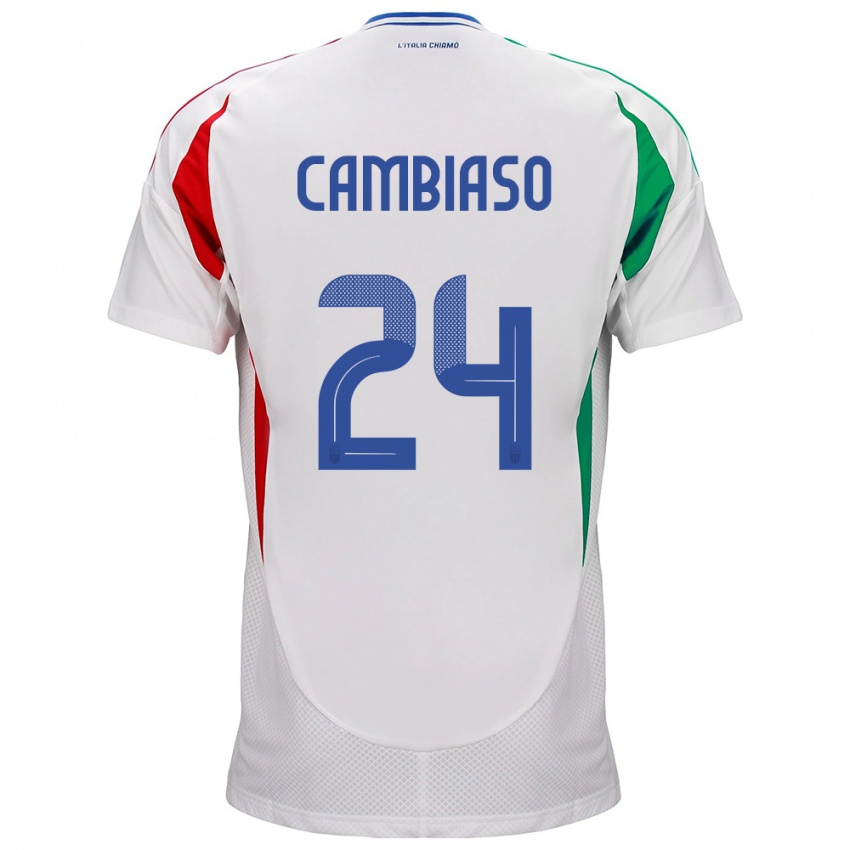 Mænd Italien Andrea Cambiaso #24 Hvid Udebane Spillertrøjer 24-26 Trøje T-Shirt